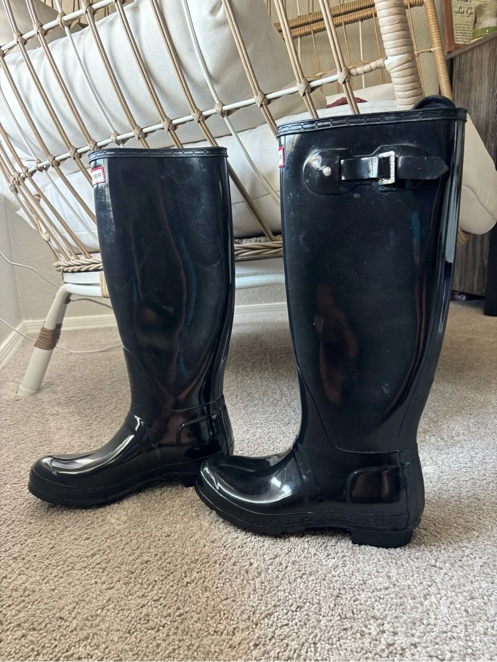 Hunter Gloss Black Tall Women's Rain Boots